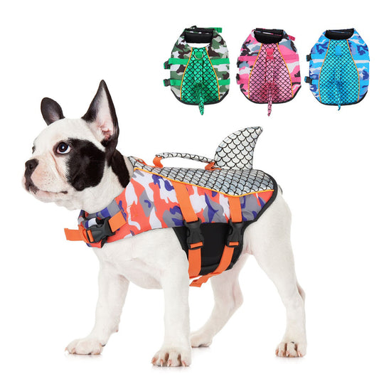Camouflage with Fish Pattern Shark Fin | All Sizes | Dog Life Jacket