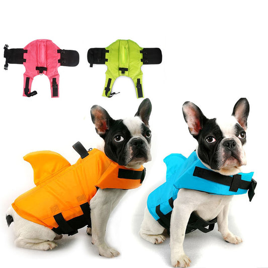 Single Colour with Shark Fin | All Sizes | Dog life Jacket | CoolDoggy.co.uk